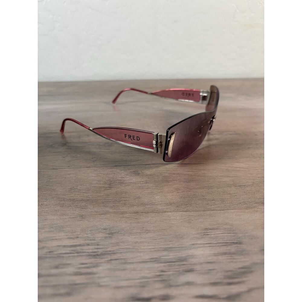 FRED Lunettes Sunmarine Rimless Pink Rose Women's Sunglasses Marine EUC